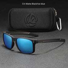Load image into Gallery viewer, KDEAM Rectangular Polarized Sunglasses Men Driving Fishing Sunglass TR90 Flexible Frame Mix Stainless Steel Glasses Temples
