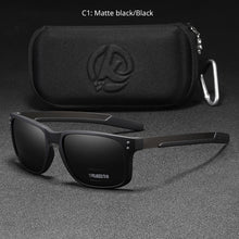Load image into Gallery viewer, KDEAM Rectangular Polarized Sunglasses Men Driving Fishing Sunglass TR90 Flexible Frame Mix Stainless Steel Glasses Temples
