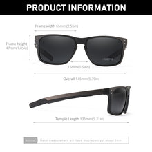 Load image into Gallery viewer, KDEAM Rectangular Polarized Sunglasses Men Outdoor Driving Sun Glasses Man TR90 Flexible Frame Mix Stainless Steel Temple