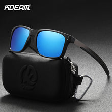 Load image into Gallery viewer, KDEAM Rectangular Polarized Sunglasses Men Outdoor Driving Sun Glasses Man TR90 Flexible Frame Mix Stainless Steel Temple