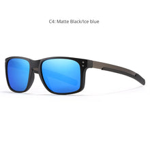 Load image into Gallery viewer, KDEAM Rectangular Polarized Sunglasses Men Outdoor Driving Sun Glasses Man TR90 Flexible Frame Mix Stainless Steel Temple