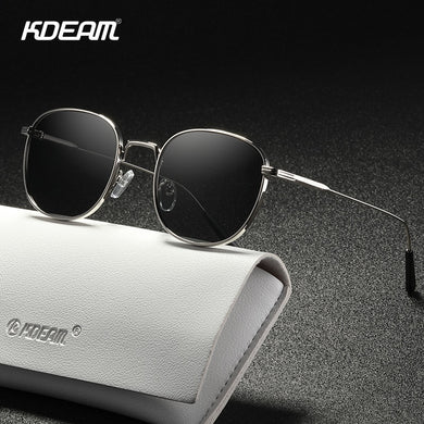 KDEAM Retro Style Round Sunglasses Women Fine lines Designer Vintage Glasses Lady with Leather Case