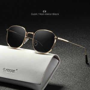 KDEAM Retro Style Round Sunglasses Women Fine lines Designer Vintage Glasses Lady with Leather Case