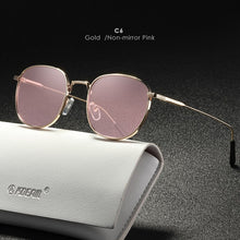 Load image into Gallery viewer, KDEAM Retro Style Round Sunglasses Women Fine lines Designer Vintage Glasses Lady with Leather Case