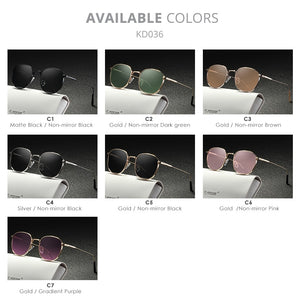 KDEAM Retro Style Round Sunglasses Women Fine lines Designer Vintage Glasses Lady with Leather Case
