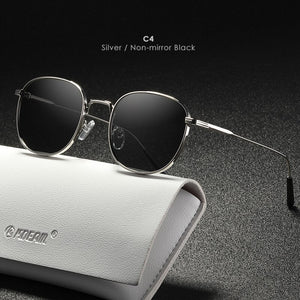 KDEAM Retro Style Round Sunglasses Women Fine lines Designer Vintage Glasses Lady with Leather Case