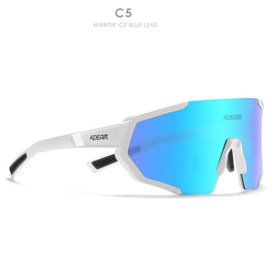KDEAM Shatterproof TR90 Active Polarized Sunglasses Men Ultra-grip Rubber Nose Multilayer Mirror Lens + Clear Lens KD0802