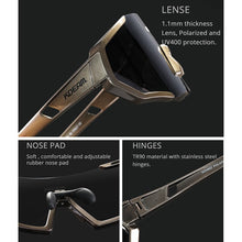 Load image into Gallery viewer, KDEAM Shatterproof TR90 Active Polarized Sunglasses Men Ultra-grip Rubber Nose Multilayer Mirror Lens + Clear Lens KD0802