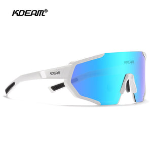 KDEAM Shatterproof TR90 Active Polarized Sunglasses Men Ultra-grip Rubber Nose Multilayer Mirror Lens + Clear Lens KD0802