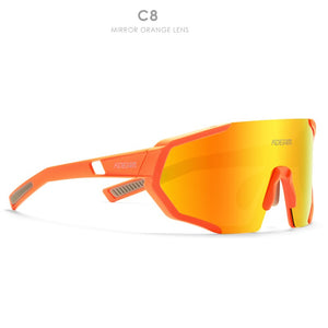 KDEAM Shatterproof TR90 Active Polarized Sunglasses Men Ultra-grip Rubber Nose Multilayer Mirror Lens + Clear Lens KD0802