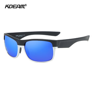 KDEAM Sports Polarized Sunglasses For Men 145mm Lens Width Coating Sunglass TR90 Material Frame Mirror Glasses KD189