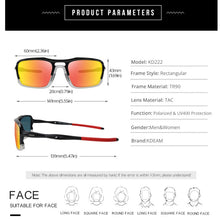 Load image into Gallery viewer, KDEAM Square Polarized Sunglasses Men Design Sports Style Sun Glasses Lightweight Durable TR90 Frame UV400 Goggles A55
