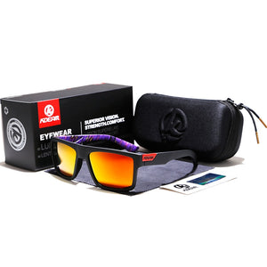 KDEAM Straight Topline Rectangle Polarized Sunglasses Men Brand's Signature Sun Glasses Sport Shades Includes Protective Case