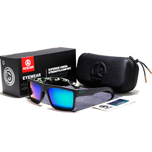 KDEAM Straight Topline Rectangle Polarized Sunglasses Men Brand's Signature Sun Glasses Sport Shades Includes Protective Case