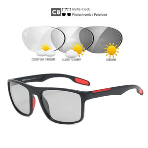 KDEAM Ultra Light Rectangular Photochromic Sunglasses Men Polarized TAC 1.1mm Thickness Lens UV400 Sun Glasses Women Cat.3 CE