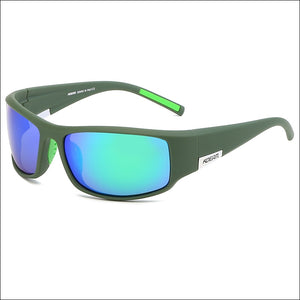 KDEAM Unbreakable  TR90 Polarized Sport Sunglasses Man Wrap Shades Rectangle Mirror Glasses With Box