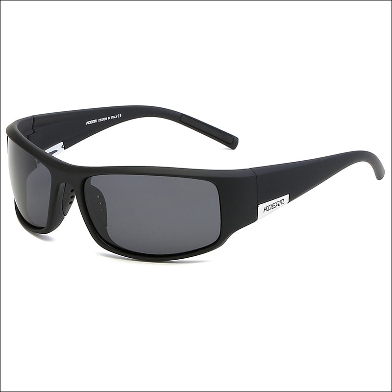 KDEAM Unbreakable  TR90 Polarized Sport Sunglasses Man Wrap Shades Rectangle Mirror Glasses With Box