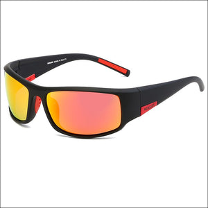 KDEAM Unbreakable  TR90 Polarized Sport Sunglasses Man Wrap Shades Rectangle Mirror Glasses With Box