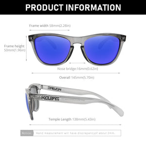 KDEAM Unbreakable Polarized Sunglasses Light Weight  TR90 Square Fishing Shades With Free Box