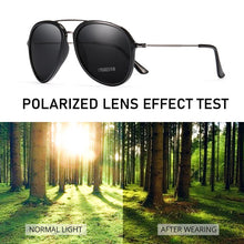 Load image into Gallery viewer, KDEAM Unique Pilot Sunglasses Men Polarized UV400 Sun Glasses Double Bridge Metal Temples Shades Lens Category 3