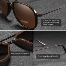 Load image into Gallery viewer, KDEAM Unique Pilot Sunglasses Men Polarized UV400 Sun Glasses Double Bridge Metal Temples Shades Lens Category 3