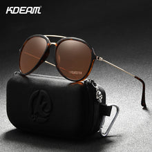 Load image into Gallery viewer, KDEAM Unique Pilot Sunglasses Men Polarized UV400 Sun Glasses Double Bridge Metal Temples Shades Lens Category 3