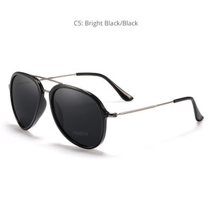 KDEAM Unique Pilot Sunglasses Men Polarized UV400 Sun Glasses Double Bridge Metal Temples Shades Lens Category 3