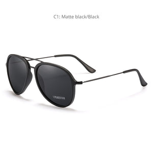 KDEAM Unique Pilot Sunglasses Men Polarized UV400 Sun Glasses Double Bridge Metal Temples Shades Lens Category 3