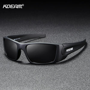 KDEAM Unisex Rectangular Polarized Sunglasses for Men Running Climbing Sports Sun Glasses Real Coated Lens TR90 Frame