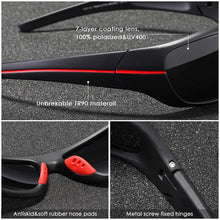 Load image into Gallery viewer, KDEAM Wrap Around Unbreakable TR90 Sport Sunglasses Man Polarized Urtra Light Weight Night Vision Goggle Mirror Quality With Box