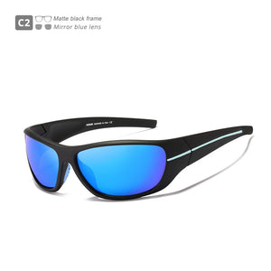 KDEAM Wrap Around Unbreakable TR90 Sport Sunglasses Man Polarized Urtra Light Weight Night Vision Goggle Mirror Quality With Box
