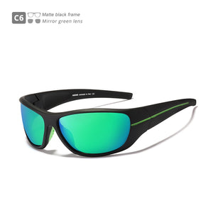 KDEAM Wrap Around Unbreakable TR90 Sport Sunglasses Man Polarized Urtra Light Weight Night Vision Goggle Mirror Quality With Box