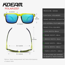 Load image into Gallery viewer, KDEAM-gafas de sol polarizadas con revestimiento reflectante para hombre y mujer, lentes de sol cuadradas de diseñador de marca, UV400 KD901, envío directo