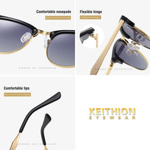 Load image into Gallery viewer, KEITHION 2022 Polarized Semi-Rimless Sunglasses Women/Men Vintage Rice Nail UV400 Classic Eyewear Brand Designer Sun Glasses