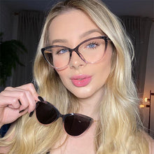 Load image into Gallery viewer, KEITHION Cat Eye Polarized Sunglasses  Women  Magnetic Clip On Glasses TR90 Optical Prescription Eyeglass Frames Magnet Clips
