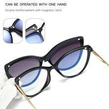 Load image into Gallery viewer, KEITHION Cat Eye Polarized Sunglasses  Women  Magnetic Clip On Glasses TR90 Optical Prescription Eyeglass Frames Magnet Clips
