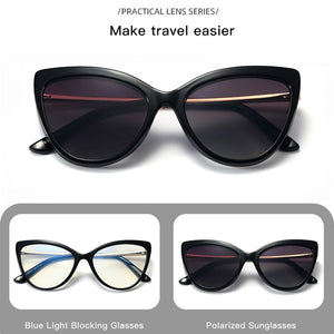 KEITHION Cat Eye Polarized Sunglasses  Women  Magnetic Clip On Glasses TR90 Optical Prescription Eyeglass Frames Magnet Clips
