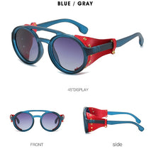 Load image into Gallery viewer, KEITHION Vintage SteamPunk Punk Style Round Polarized Sunglasses Leather Side Shield Brand Design Gradient Sun Glasses