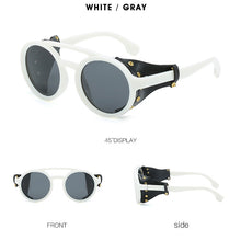 Load image into Gallery viewer, KEITHION Vintage SteamPunk Punk Style Round Polarized Sunglasses Leather Side Shield Brand Design Gradient Sun Glasses