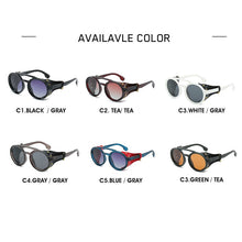 Load image into Gallery viewer, KEITHION Vintage SteamPunk Punk Style Round Polarized Sunglasses Leather Side Shield Brand Design Gradient Sun Glasses