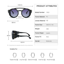 Load image into Gallery viewer, KEITHION Vintage SteamPunk Punk Style Round Polarized Sunglasses Leather Side Shield Brand Design Gradient Sun Glasses