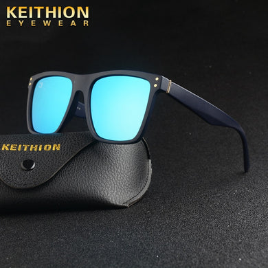 KEITHION Italian Style Retro Polarized Sunglasses Men Women Flat Top Square Driving Glasses UV400