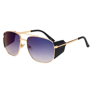 KEITHION Uomo Steampunk Occhiali Occhiali da sole Donna Tonalità retrò Protezioni laterali quadrate Occhiali da sole stile UV400