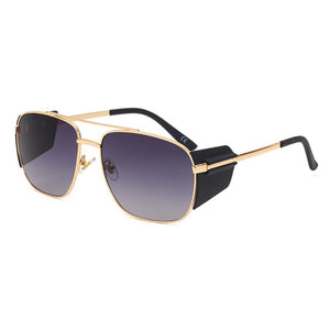 KEITHION Uomo Steampunk Occhiali Occhiali da sole Donna Tonalità retrò Protezioni laterali quadrate Occhiali da sole stile UV400