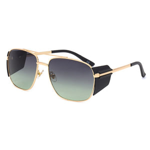 KEITHION Uomo Steampunk Occhiali Occhiali da sole Donna Tonalità retrò Protezioni laterali quadrate Occhiali da sole stile UV400