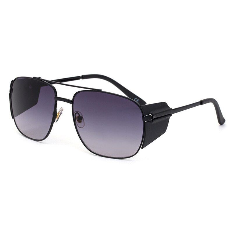 KEITHION Uomo Steampunk Occhiali Occhiali da sole Donna Tonalità retrò Protezioni laterali quadrate Occhiali da sole stile UV400