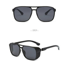 Load image into Gallery viewer, KEITHION   Retro SteamPunk Sunglasses Women Brand Designer Side Mesh Round Punk sunglasses men Red Grey Lens UV400
