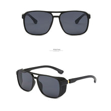 Load image into Gallery viewer, KEITHION   Retro SteamPunk Sunglasses Women Brand Designer Side Mesh Round Punk sunglasses men Red Grey Lens UV400