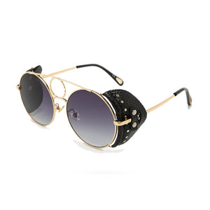 KEITHION Retro Punk Sunglasses Men Women Gothic Rave Festival Steampunk Goggles Vintage Mens Sunglases Men's Shades