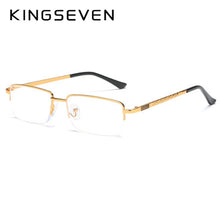 Carica l&#39;immagine nel visualizzatore di Gallery, KINGAEVEN Half Frame Reading Glasses Presbyopic Eyewear Male Female Far sight Glasses With Strength +50+100 To +600